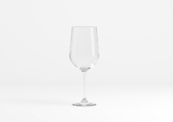 Blank transparent wine bottle with glasses on the empty background