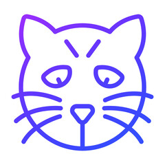 Halloween, scary cat vector outline icon.