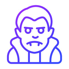 scary man vector outline icon.