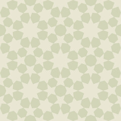 Seamless abstract geometric background. Five-pointed, six-pointed, eight-pointed star pattern in pastel color. Texture design for textile, tile, cover, poster, banner, wall. Vector illustration.