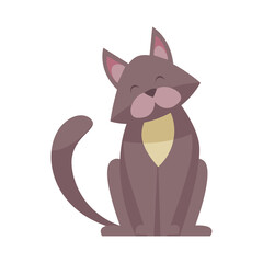 Cute Cat Grooming Composition