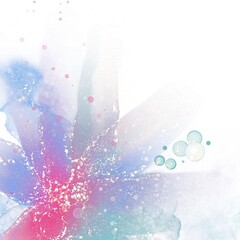 abstract fluid art painting alcohol ink technique blue flower