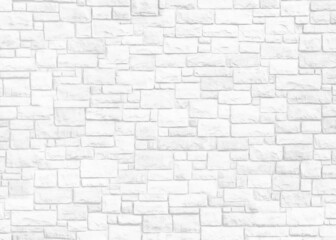 White brick wall. Grunge old brick room textured background for wallpaper and graphic web design. Surface of gray brick wall horizontal. Cement texture for pattern and backdrop.