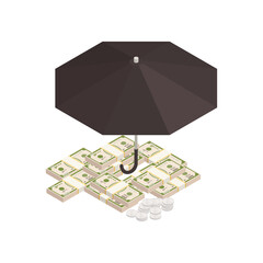 Umbrella Protects Cash Composition