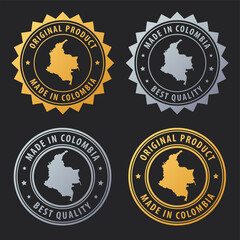 Made in Colombia - gold and silver stamp set. Best quality. Original product.