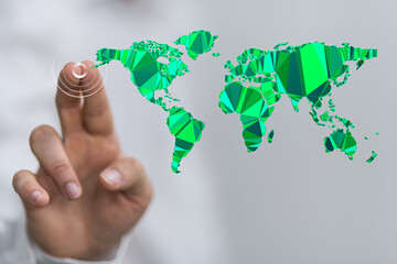 Green 3D Planet Concept, recycle sign