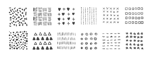 Textures. A set of hand-drawn textures. Hand-drawn design elements. Vector Elements