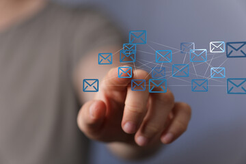 email on computer Businessman is working to important reminder