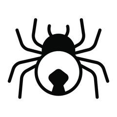 spider, Halloween vector black filled outline icon.
