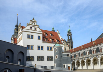 Obraz premium View of Stallhof toward Chancellery Building and George Gate, Dresden.