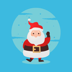 Santa claus cartoon character waving design