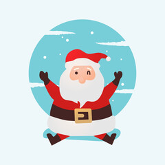 Santa claus cartoon character sitting happy design