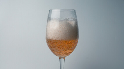 glass of champagne with bubbles