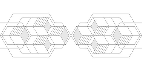 White background of lines.Geometry of squares.Line art.Vector illustration.