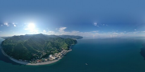 Obraz premium 360 panorama of Sarpi village, Adjara, Georgia