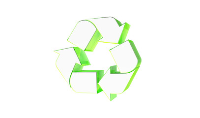 volumetric green recycling sign 3d