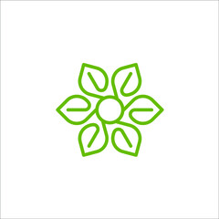 Initial letter E with unique leaf shape, logo, vector, template, illustration