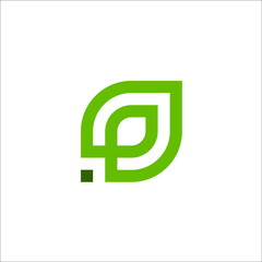 Initial letter E with unique leaf shape, logo, vector, template, illustration