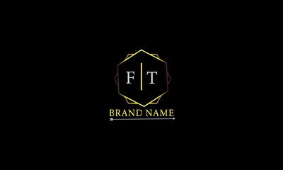 FT is a luxury vector with a golden color and  black background.