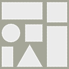vector postage stamp set