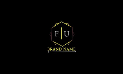 FU is a luxury vector with a golden color and  black background.