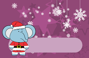 cute kawaii elephant character cartoon xmas background illustration in vector format