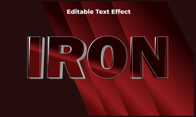 Iron text effect, editable metallic and shiny text style