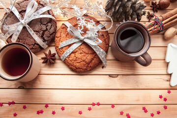 christmas gingerbread with coffee