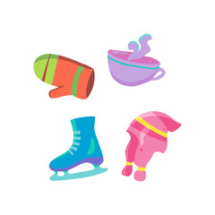 Set of winter colorful icon design