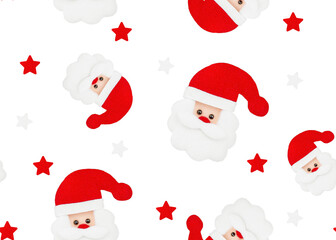 Santa Claus Christmas decor seamless pattern