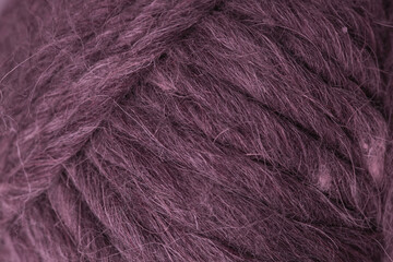 Pink wool thread ball, close up