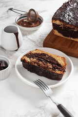 a piece of chocolate cake