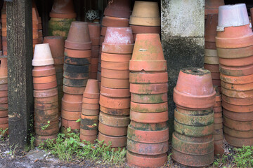 Stack of terracotta pots
