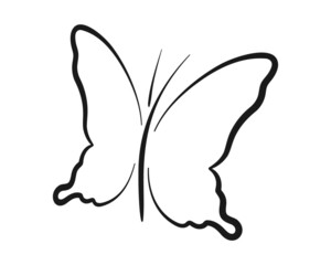 Butterfly line icon. Hand drawn vector illustration. Isolated element on white background. Best for seamless patterns, posters, cards, stickers and web design.