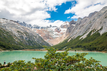 Fototapeta na wymiar View of Laguna Esmeralda in summer, Ushuaia Patagonia
