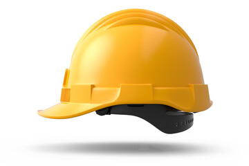 Yellow safety helmet or hard cap isolated on white background - obrazy, fototapety, plakaty