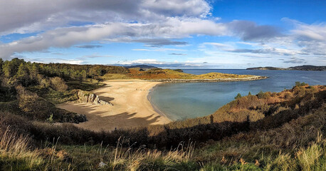 Autumn sun and sky at Lucky Shell beach, Ards Friary, Co. Donegal, Ireland