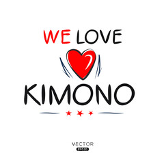 Creative Kimono lettering, Can be used for stickers and tags, T-shirts, invitations, vector illustration.