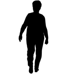 Obraz premium Silhouette of a walking women on a white background