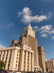 Fototapeta na wymiar MOSCOW - SEPTEMBER 27: building of the Ministry of Foreign Affairs on September 27, 2010 in Moscow, Russia