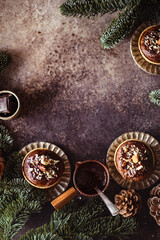 christmas chocolate muffins with nuts
