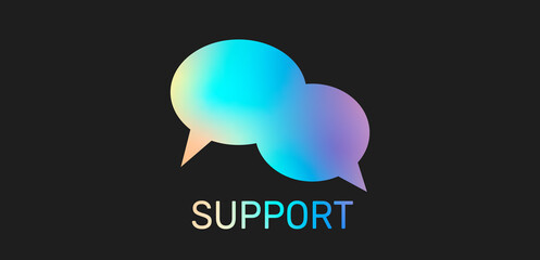 speech bubble and support icon