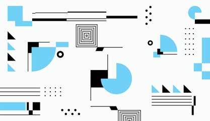 Blue and black shapes abstract geometric vector background design
