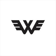 initial w logo vector template wing