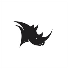 rhino head logo vector template