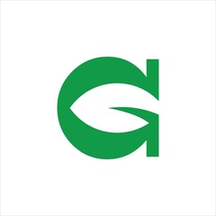 initials g leaves logo vector template