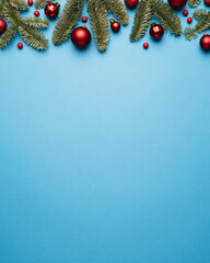 Blue Christmas background with decorative border
