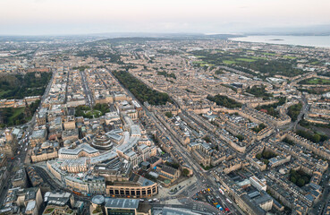 Aerial view of Edinburgh, Scotland.  Despite being a tourist hot spot, Edinburgh manages to preserve its old architecture while still embracing its modern buildings