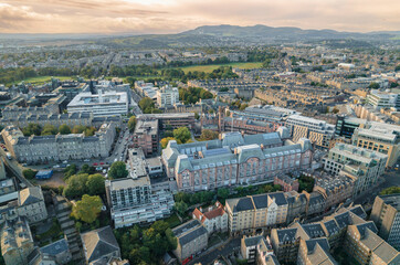 Aerial view of Edinburgh, Scotland.  Despite being a tourist hot spot, Edinburgh manages to preserve its old architecture while still embracing its modern buildings