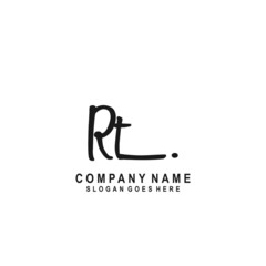 Initial letter RT Signature handwriting Logo Vector	
